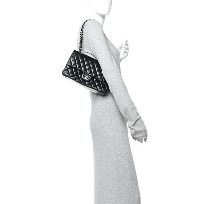 Chanel Lambskin Quilted Medium Double Flap Black 2 of 10