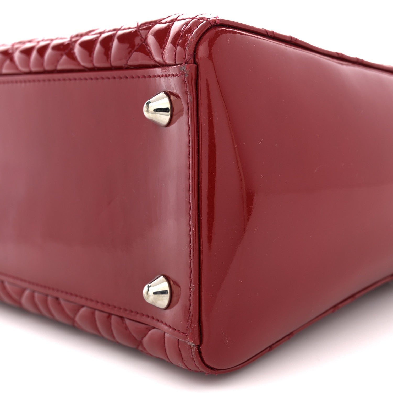 Christian Dior Patent Cannage Large Lady Dior Red 10 of 15