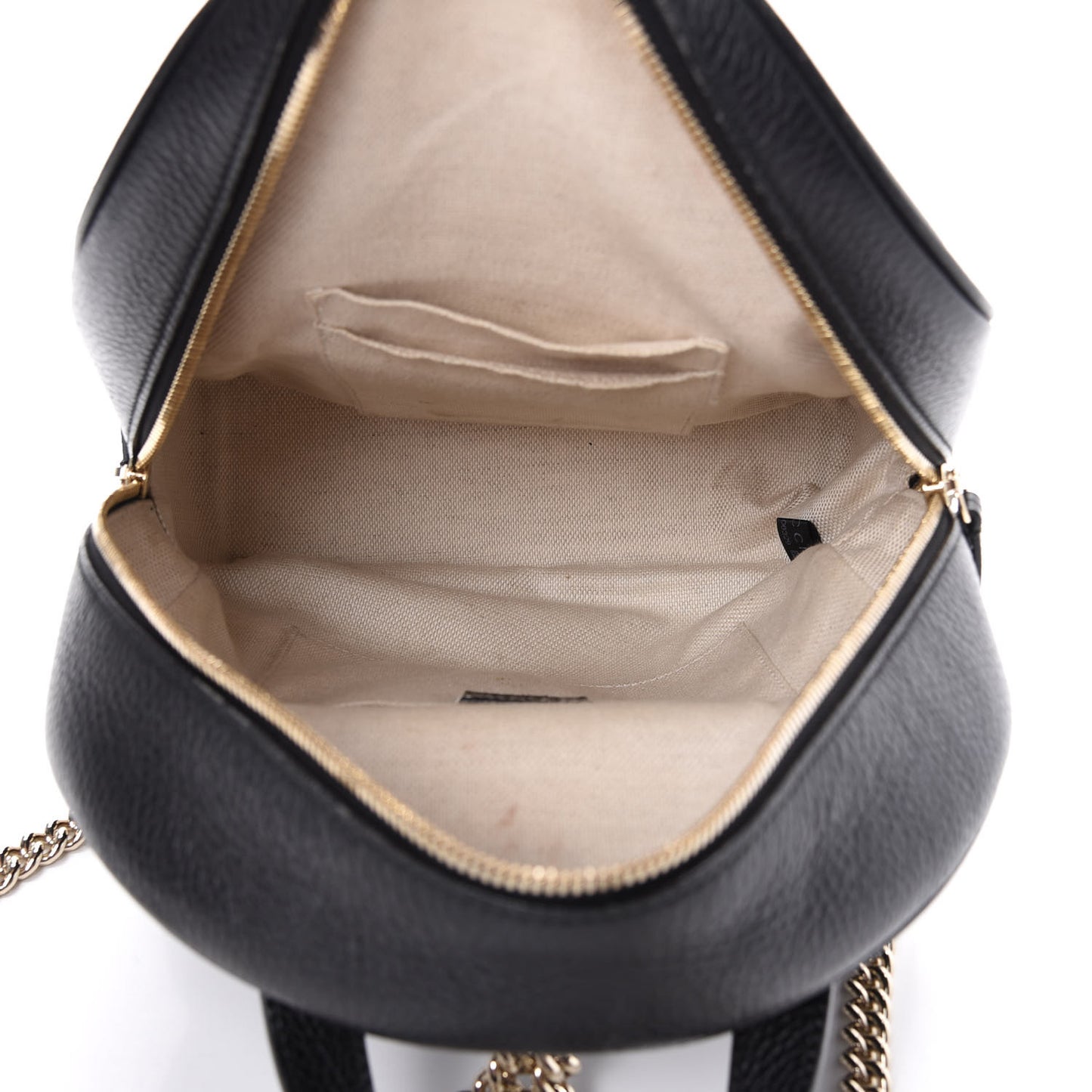 Pebbled Calfskin Soho Chain Backpack Black