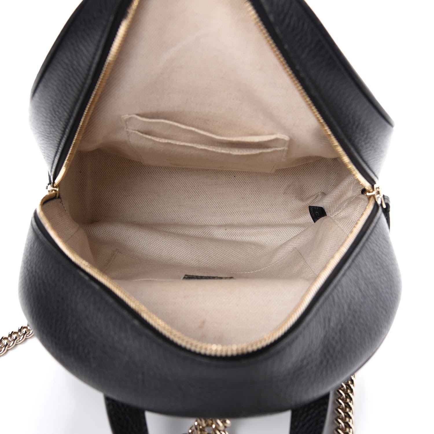Gucci Pebbled Calfskin Soho Chain Backpack Black 4 of 14