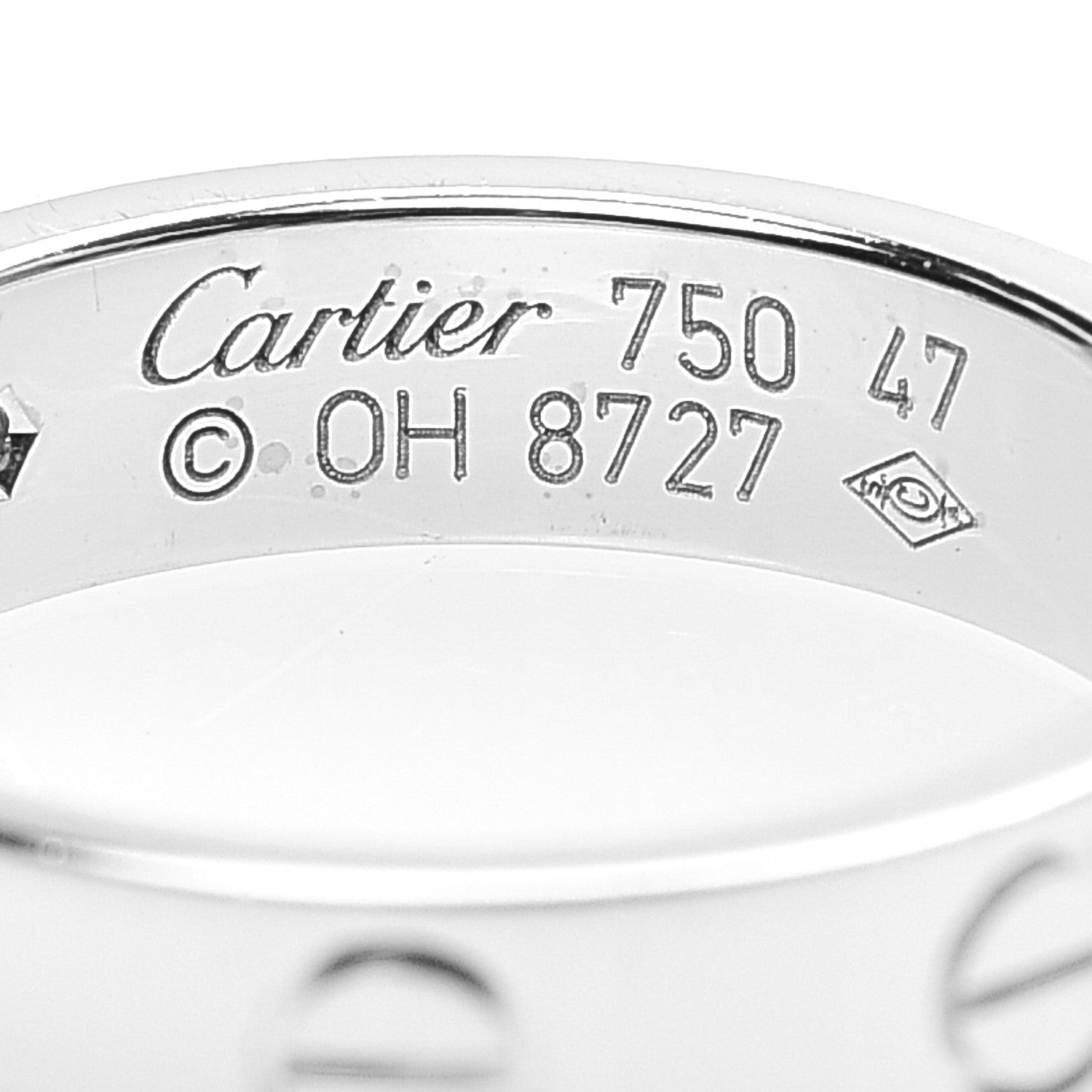 Cartier 18K White Gold Diamond 4mm LOVE Wedding Band Ring 47 4 4 of 4