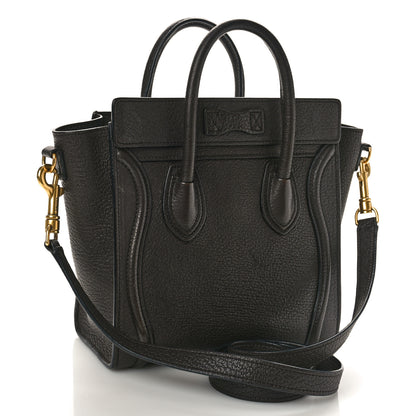 Celine Drummed Calfskin Nano Luggage Brown 3 of 13