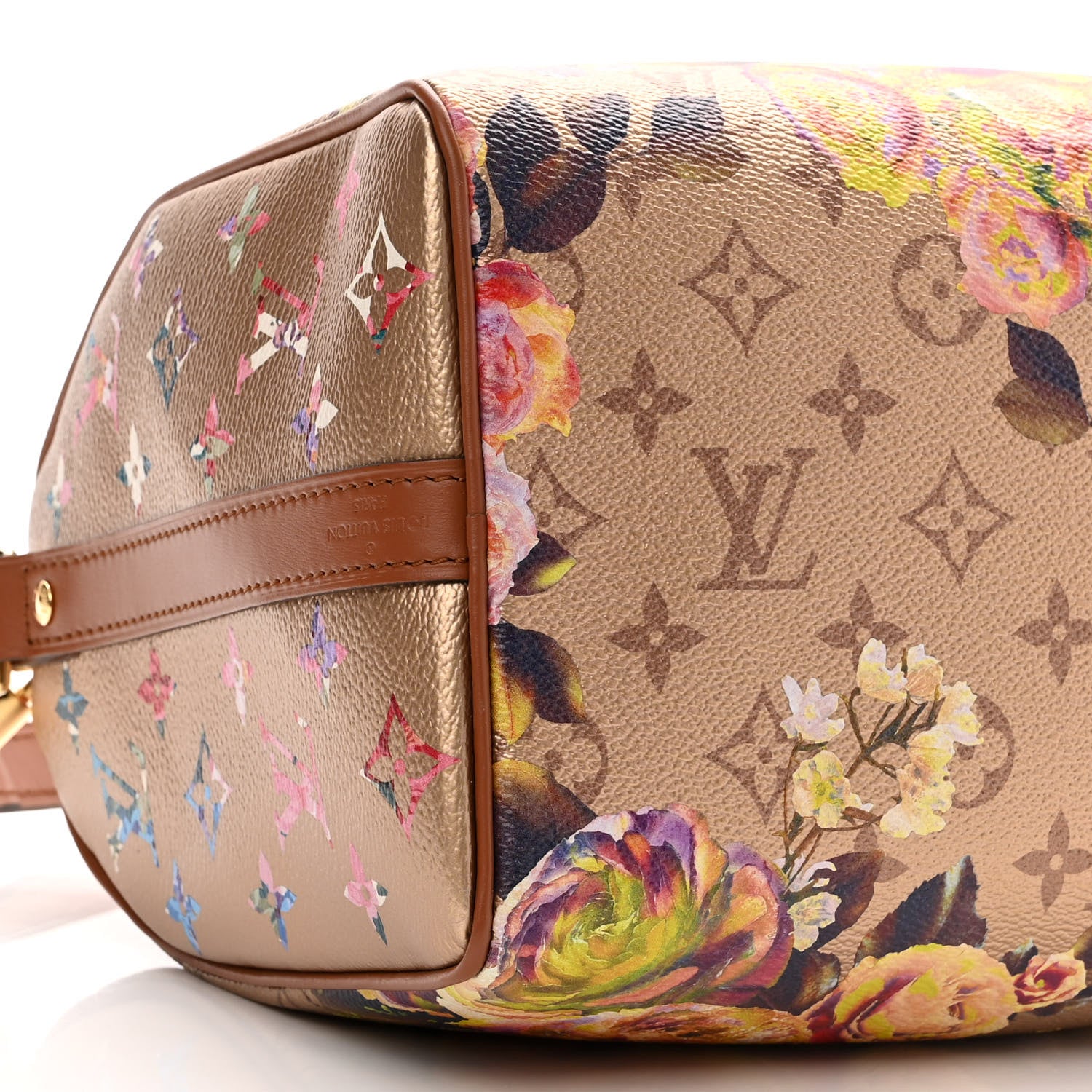 Louis Vuitton Metallic Monogram LV Garden Speedy Bandouliere 25 Gold 8 of 9