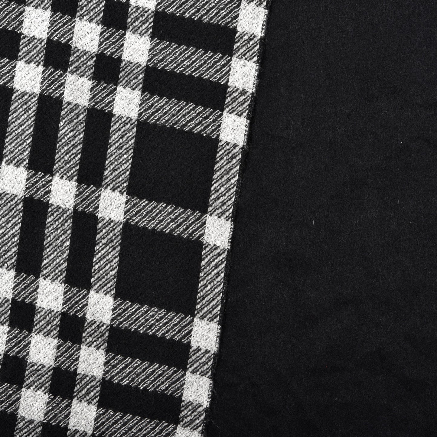 Cashmere Classic Check Fringe Scarf Black