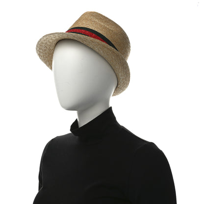 Gucci Abaca Straw Web Fedora Hat L 2 of 9