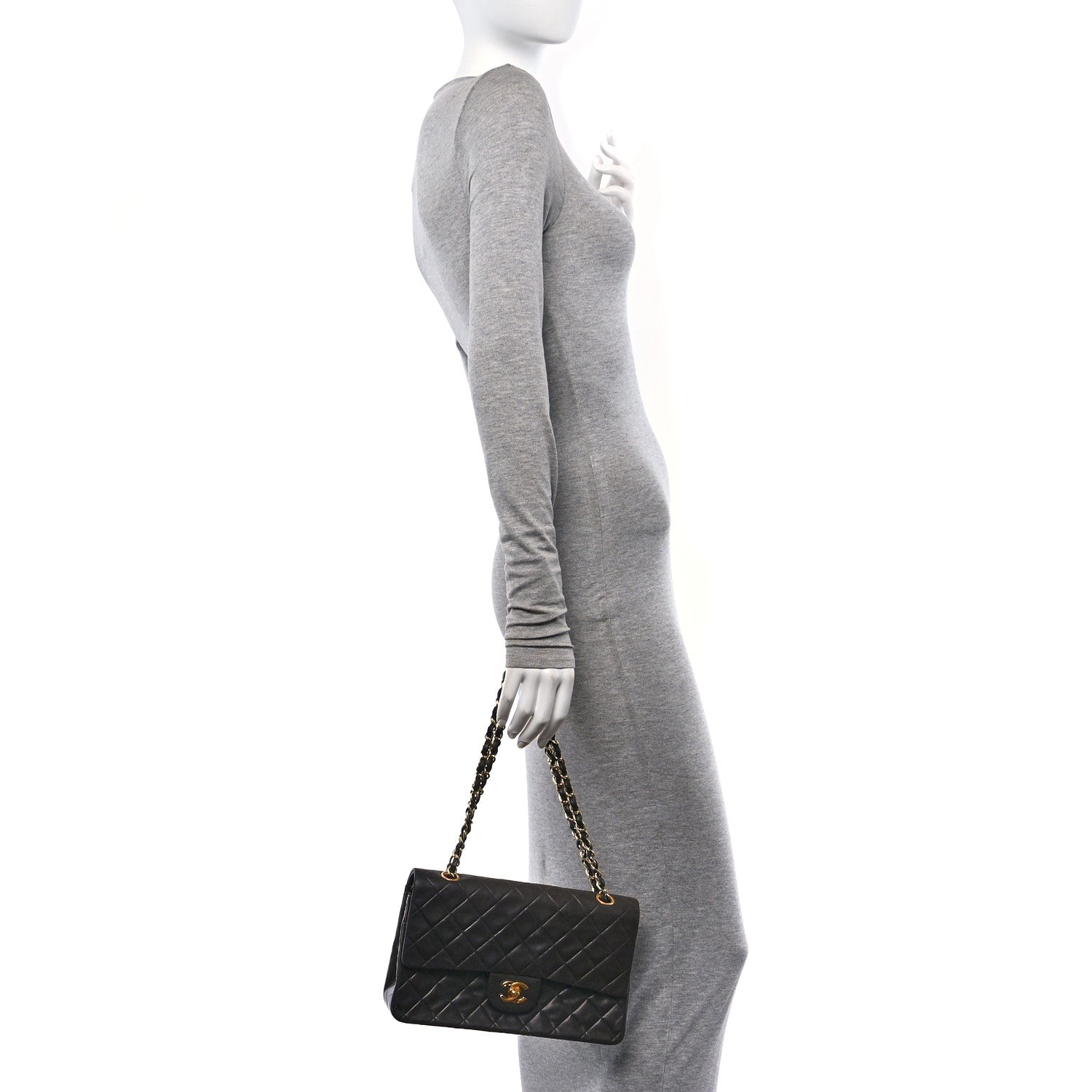 Chanel Lambskin Quilted Medium Double Flap Black 2 of 12