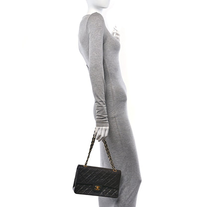 Chanel Lambskin Quilted Medium Double Flap Black 2 of 12