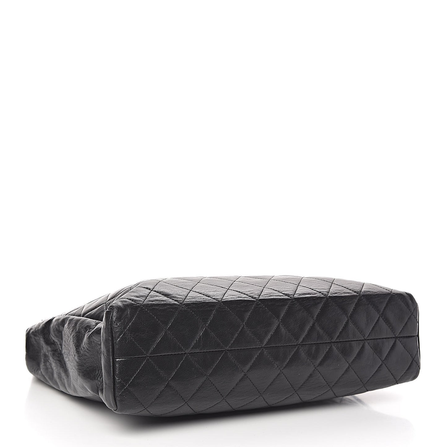 Lambskin Quilted Shopping Tote Black