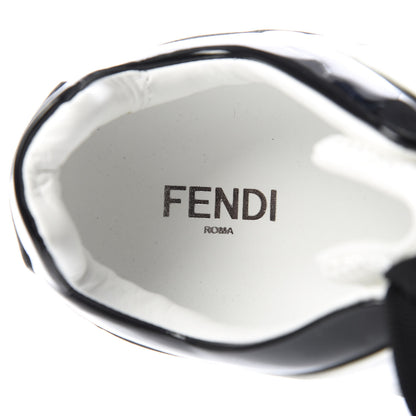 Fendi Patent Technical Mesh FF Mens Fancy Low Top Sneakers 7 Black White Grey 7 of 10