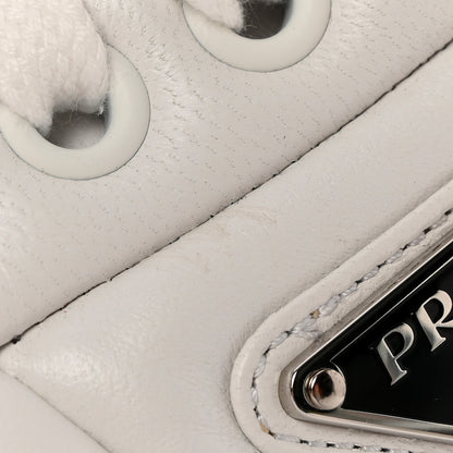 Prada Nappa Soft Metal Triangle Logo Padded Monolith 55mm Sneakers 39.5 White 19 of 20