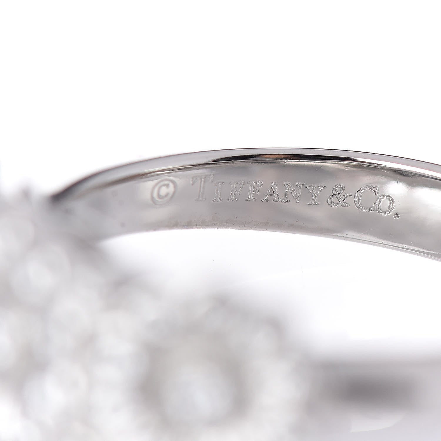 Tiffany Platinum Diamond Three Flower Ring 50 5.5 6 of 6