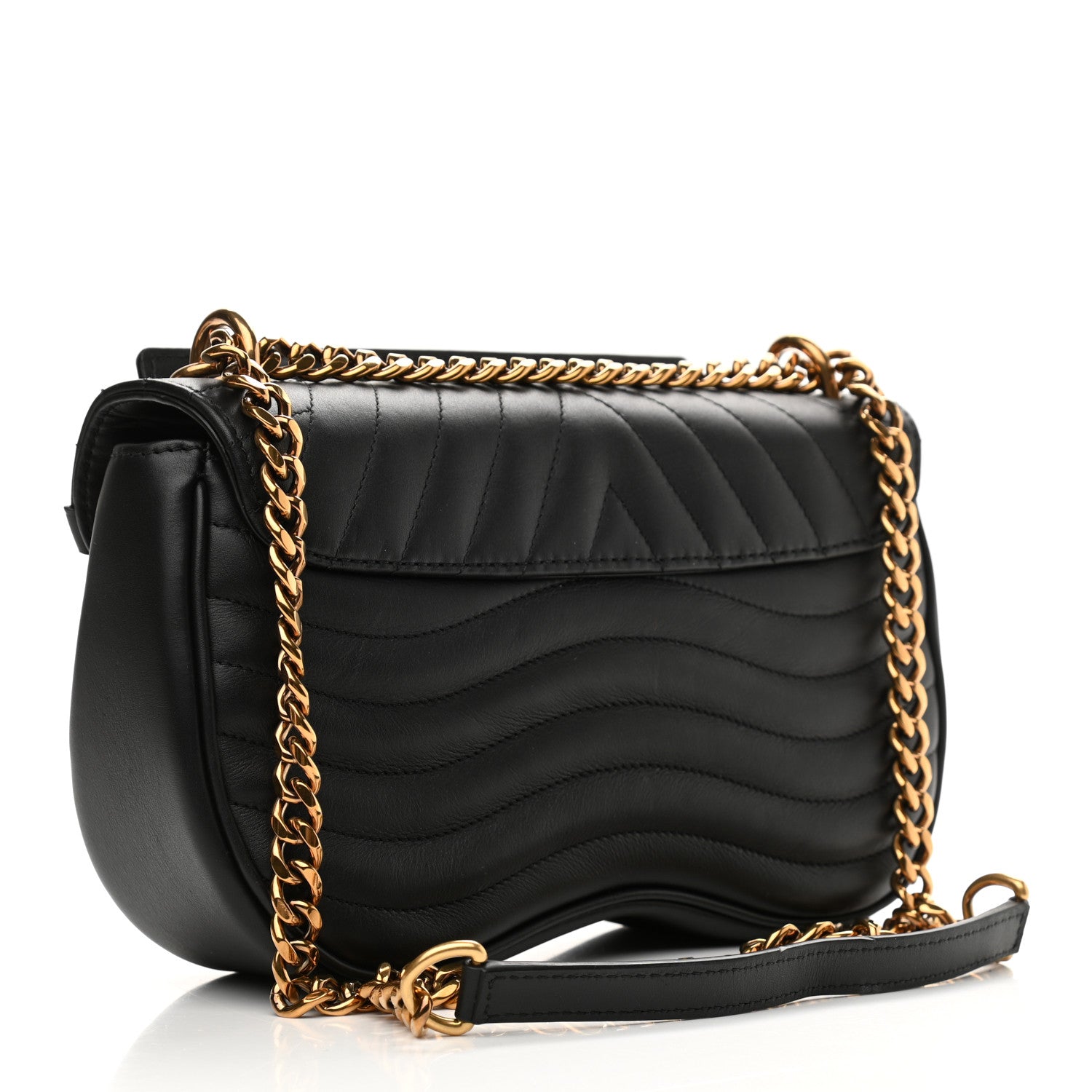 Louis Vuitton Calfskin New Wave Chain MM Black 3 of 13