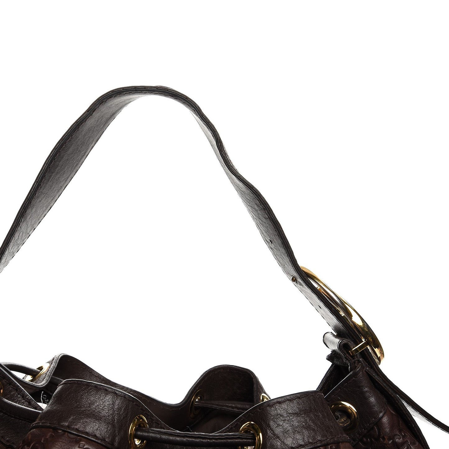 Guccissima Medium Interlocking Icon Shoulder Bag Dark Brown