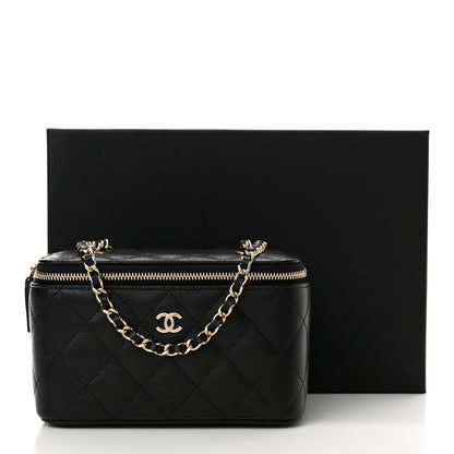 Chanel Caviar Quilted Small Vanity Case With Chain Black 14 of 14
