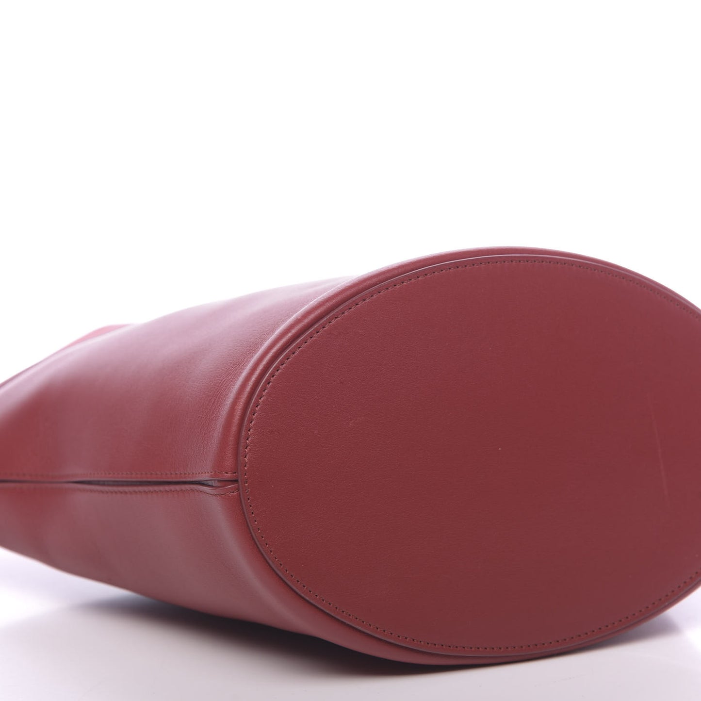 Smooth Calfskin Clasp Bucket Bag Red