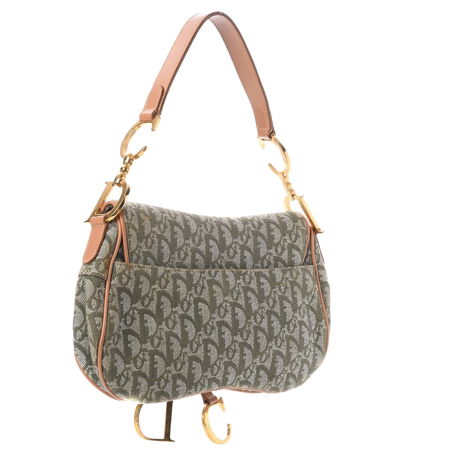 Christian Dior Monogram Double Saddle Bag Green 3 of 8