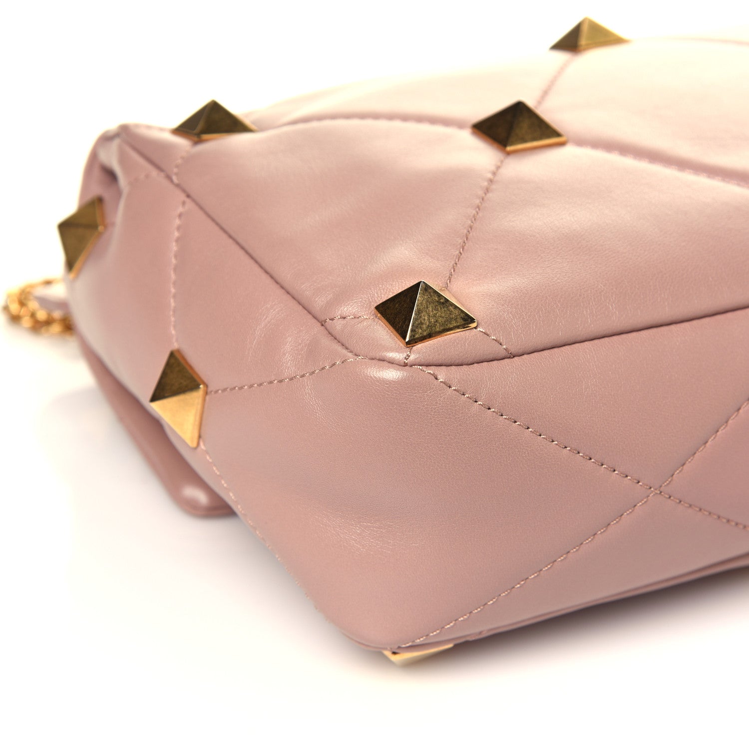 Valentino Garavani Nappa Large Roman Stud Shoulder Bag Rose Cannelle 10 of 14