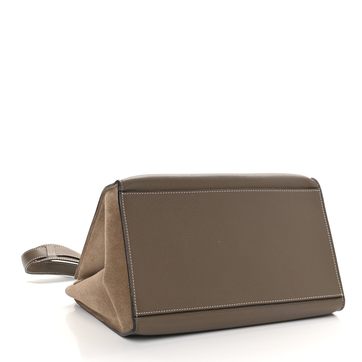 Celine Drummed Calfskin Suede Medium Trapeze Souris 4 of 8