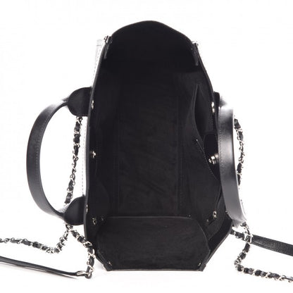 Chanel Caviar Small Studded Deauville Tote Black 5 of 8