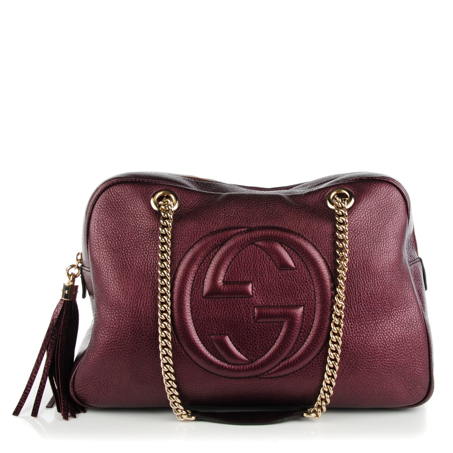 Metallic Cellarius Calfskin Medium Soho Bowler Classic Burgundy