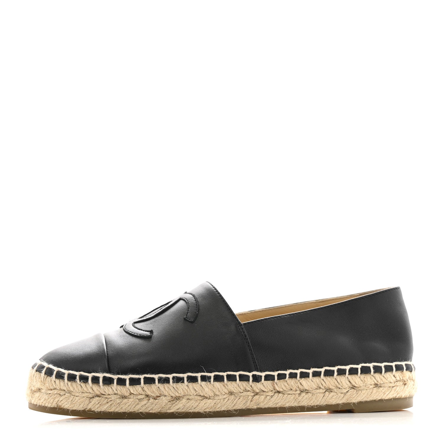 Chanel Lambskin CC Espadrilles 36 Black 1 of 10