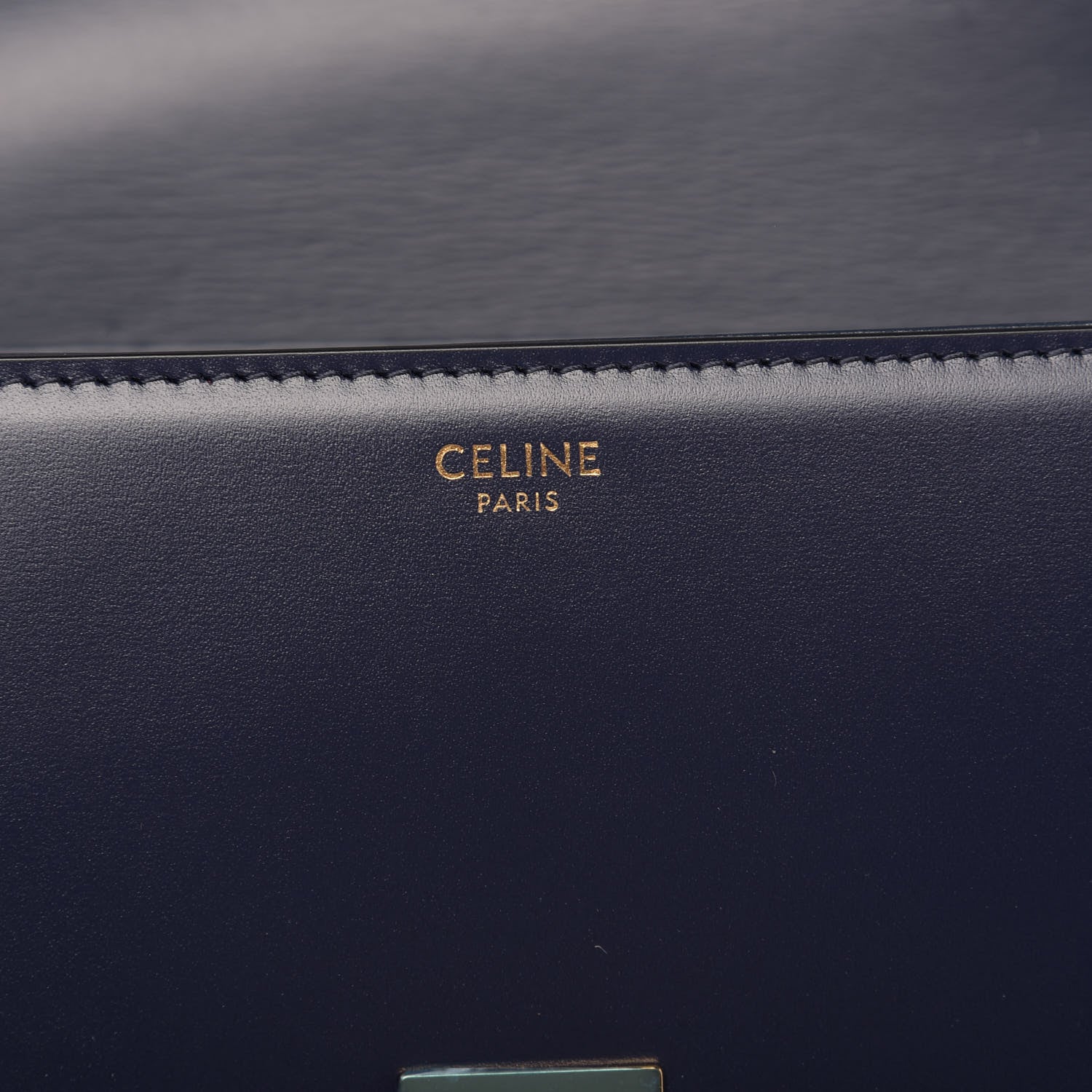 Celine Shiny Calfskin Teen Triomphe Dark Blue 6 of 9