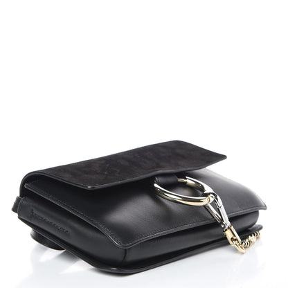 Chloe Suede Calfskin Small Faye Shoulder Bag Black 4 of 9