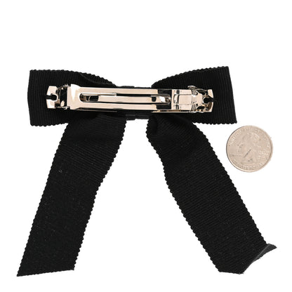 Chanel Canvas Bow CC Hair Clip Black 3 of 4