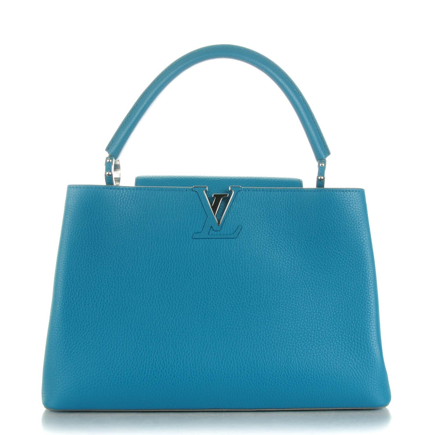Louis Vuitton Taurillon Capucines MM Bleu Canard 1 of 7