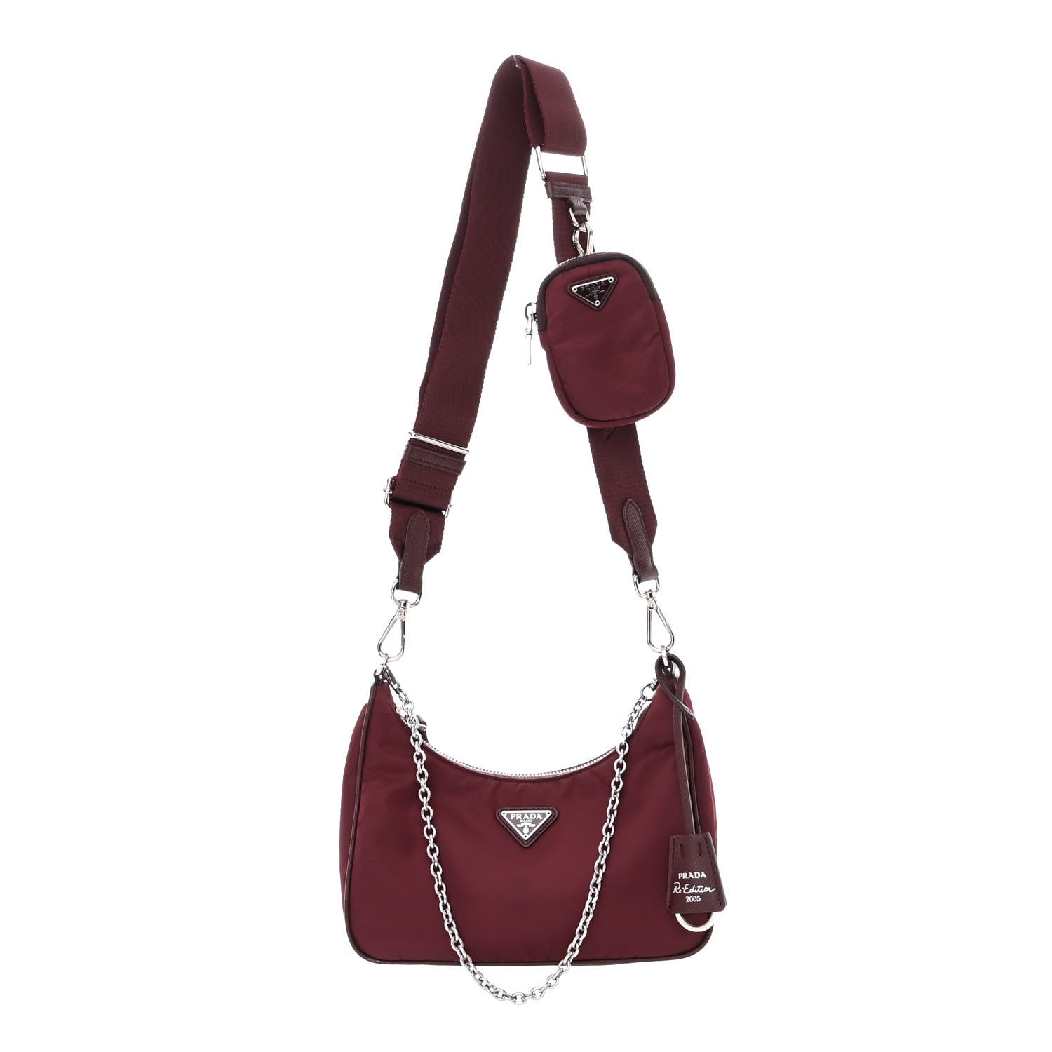 Prada Tessuto Nylon Re-Edition 2005 Shoulder Bag Granato 1 of 12