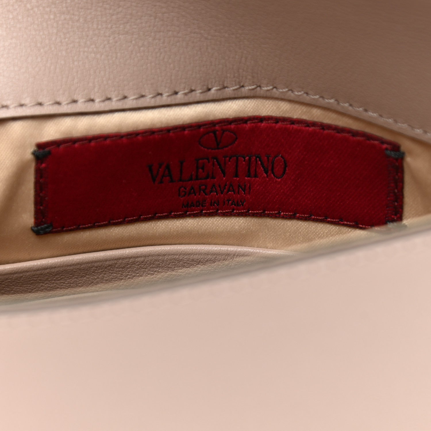 Valentino Garavani Pebbled Calfskin Medium Rockstud Envelope Flat Wristlet Pouch Poudre 6 of 6