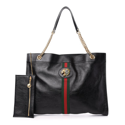 Gucci Calfskin Large Rajah Chain Tote Black 1 of 13