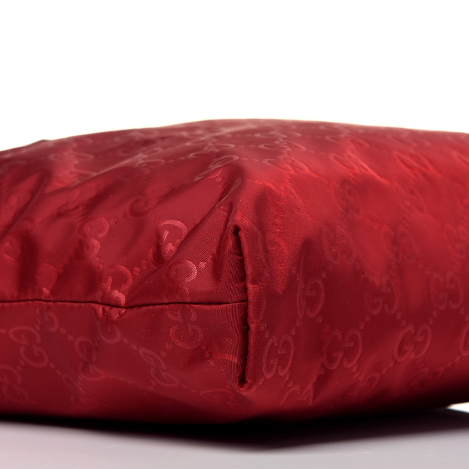 Gucci Nylon Monogram Dollar Calfskin Flat Messenger Bag Vibrant Red 8 of 9