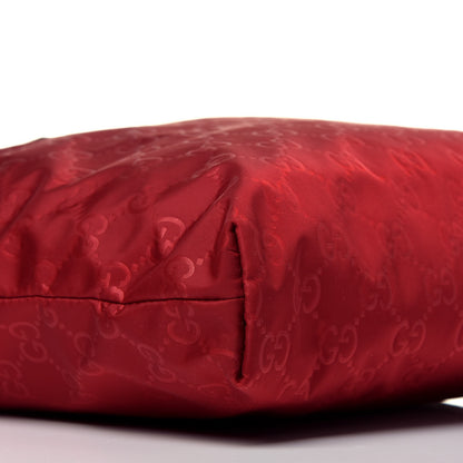 Gucci Nylon Monogram Dollar Calfskin Flat Messenger Bag Vibrant Red 8 of 9