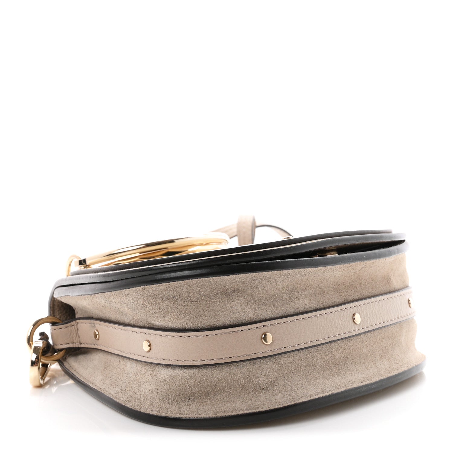 Chloe Patent Suede Small Nile Bracelet Bag Off White 4 of 10
