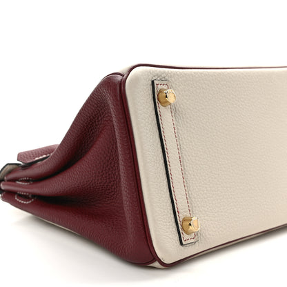 Hermes Togo Horseshoe Birkin 25 Nata Rouge H 7 of 9