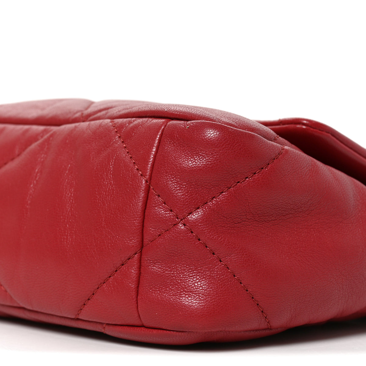 Goatskin Quilted Medium Chanel 19 Flap Red