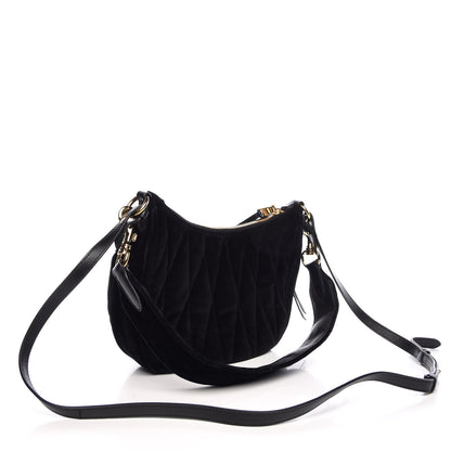Miu Miu Velluto Matelasse Rider Shoulder Bag Black 5 of 9