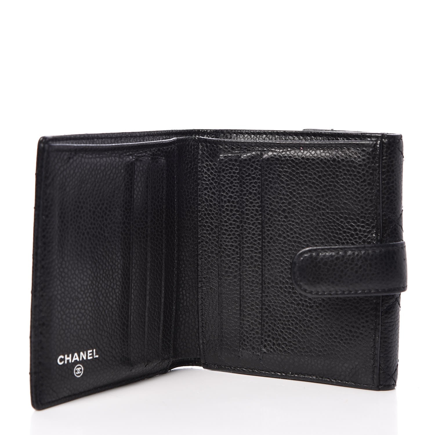 Chanel Caviar Quilted Compact French Flap Wallet Black 5 of 10