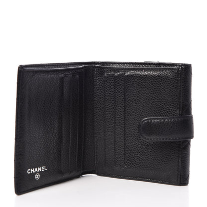 Chanel Caviar Quilted Compact French Flap Wallet Black 5 of 10