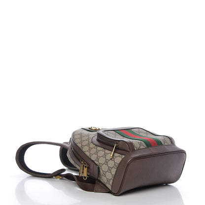 Gucci GG Supreme Monogram Calfskin Web Small Ophidia Day Backpack Beige Ebony New Acero 3 of 9