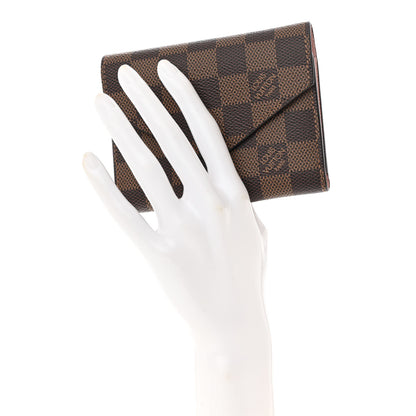 Louis Vuitton Damier Ebene Victorine Wallet Rose Ballerine 2 of 8