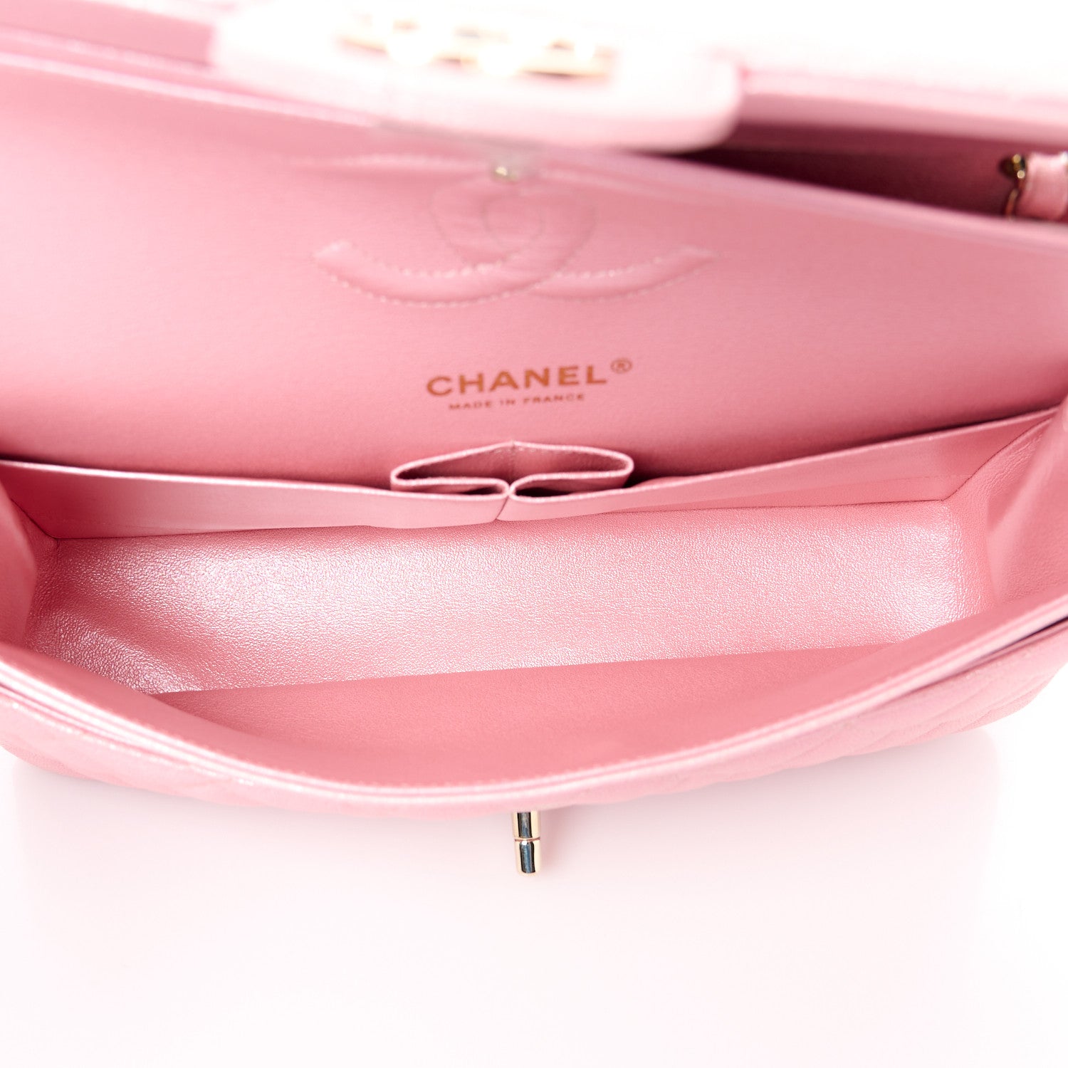 Chanel Iridescent Caviar Quilted Medium Double Flap Rose Pink 5 of 12