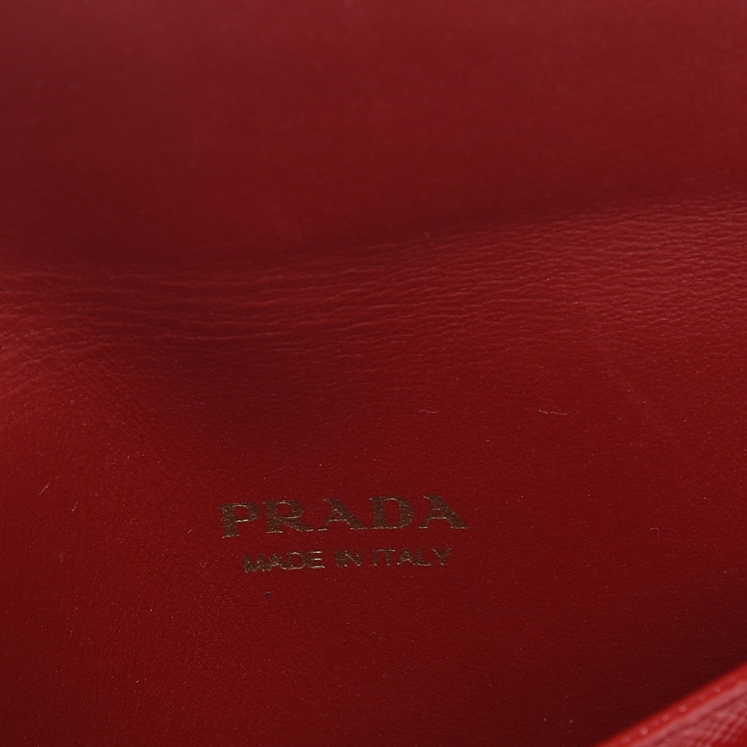 Prada Saffiano Vernice Metal Card Holder Rosso 6 of 8