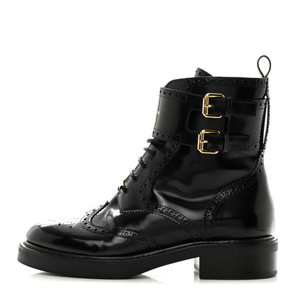 Louis Vuitton Glazed Calfskin Midtown Ankle Boots 37 Black 1 of 8
