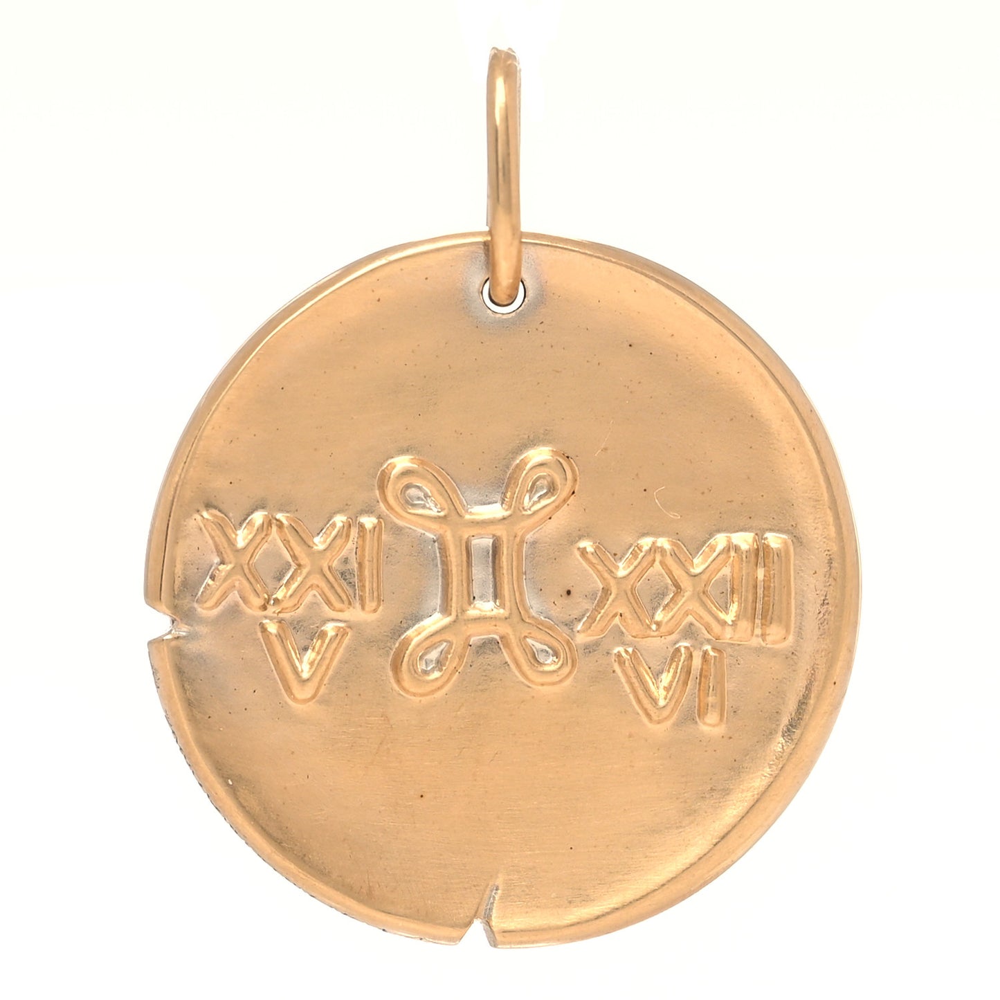 18K Yellow Gold Zodiac Gemini Pendant