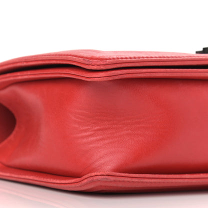 Chanel Lambskin Embossed New Medium Boy Cube Flap Red 6 of 15