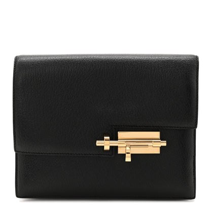 Hermes Chevre Mysore Verrou Clutch Black 1 of 11