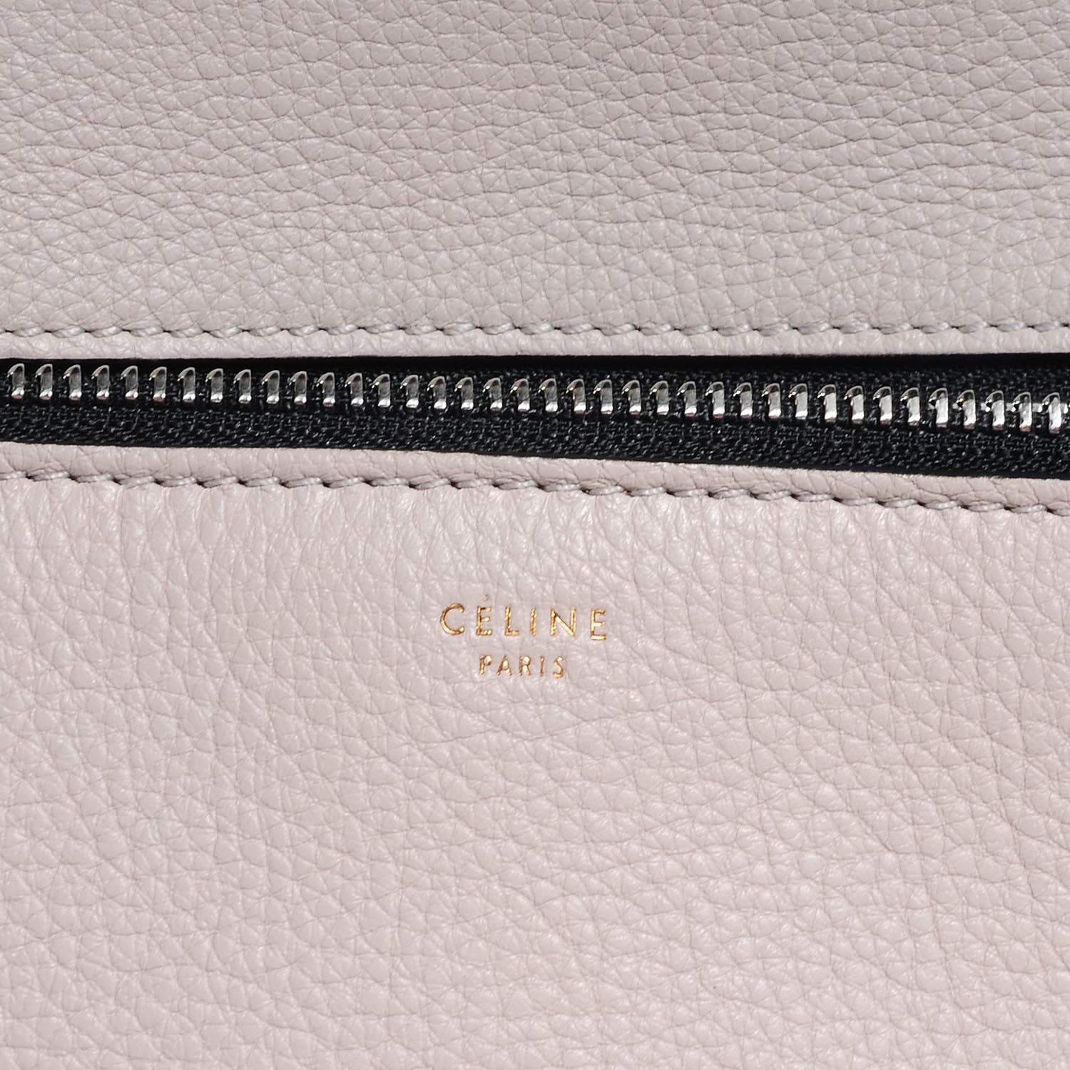 Celine Pebbled Leather Medium Edge Shoulder Bag Pearl Grey 6 of 8
