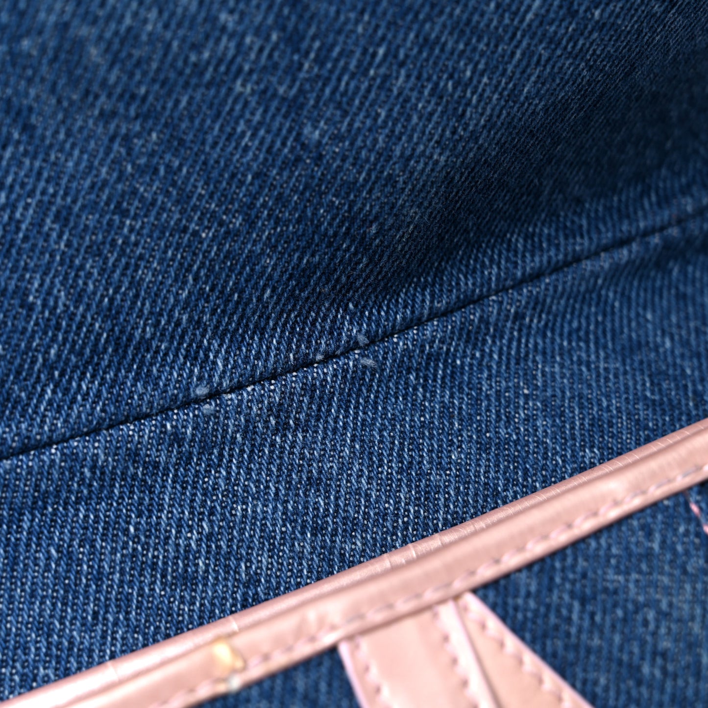 Patent Denim Jeans Saddle Bag Blue Pink